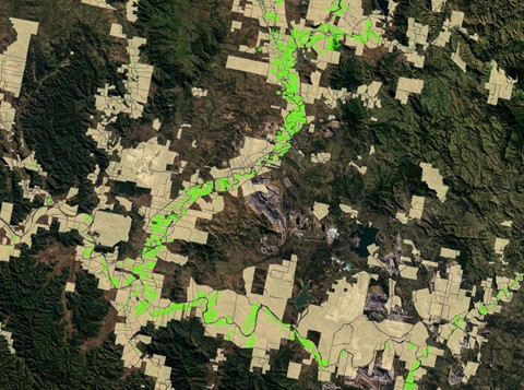 Aerial land map of rural Ausatralia.