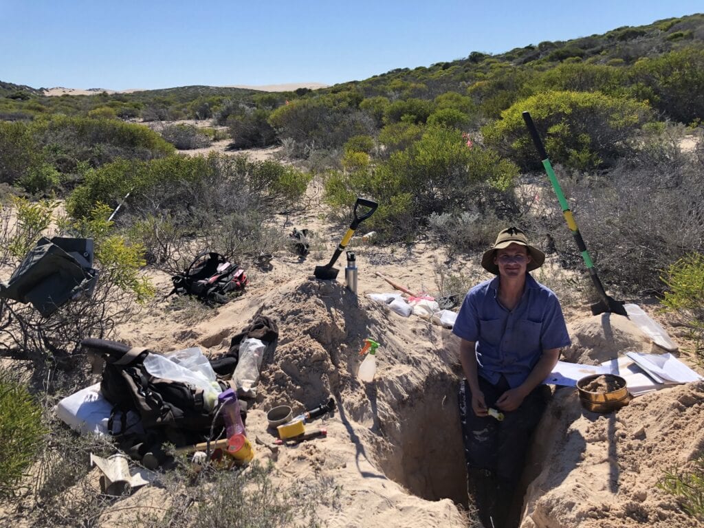 Research conducting research out in the bush | Featured Image for Monitoring the Impacts of Bushfires on Soils page by TERN.