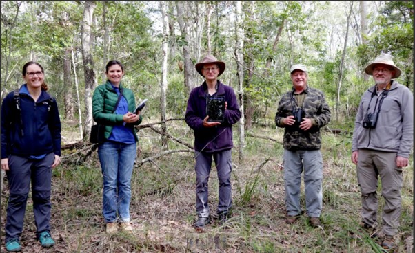 Photo of a group of birdwatchers in the forest | Featured Image for TERN's Web-Based App Tested by Brisbane Bird Watchers Page by TERN.