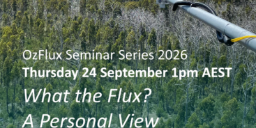 TERN social graphic promoting ecosystem research, environmental monitoring and access to nationally coordinated Australian | Image for the TERN OzFlux Seminar Series 2026 - What the Flux? A Personal View page.