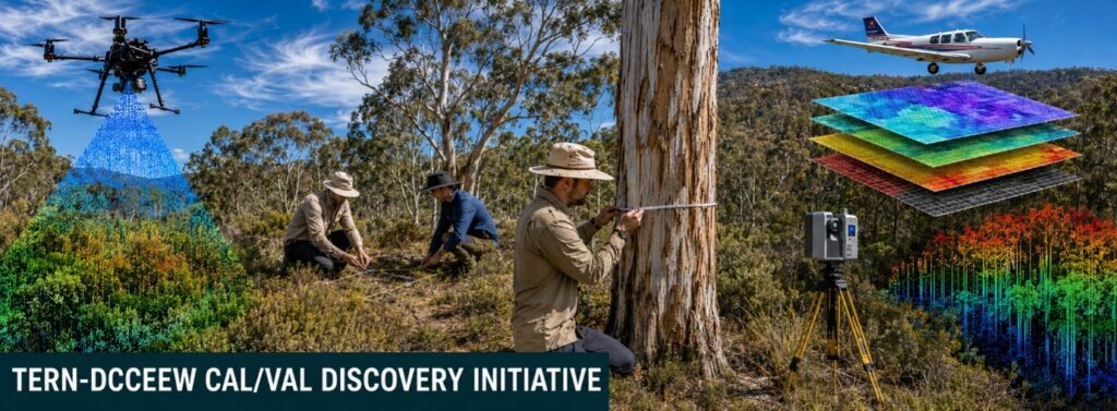 TERN and DCCEEW Cal/Val Discovery Initiative supporting coordinated calibration and validation data for Australian Earth observation research | Image for the National Initiative to Improve Discovery of Vegetation Cal/Val Datasets for Remote Sensing page.