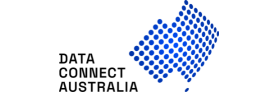 Data Connect Australia logo featuring a blue dotted geometric symbol.