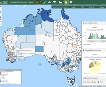 The Australia’s Environment Explorer, a spatial web app that can be used to explore the data used in the report
